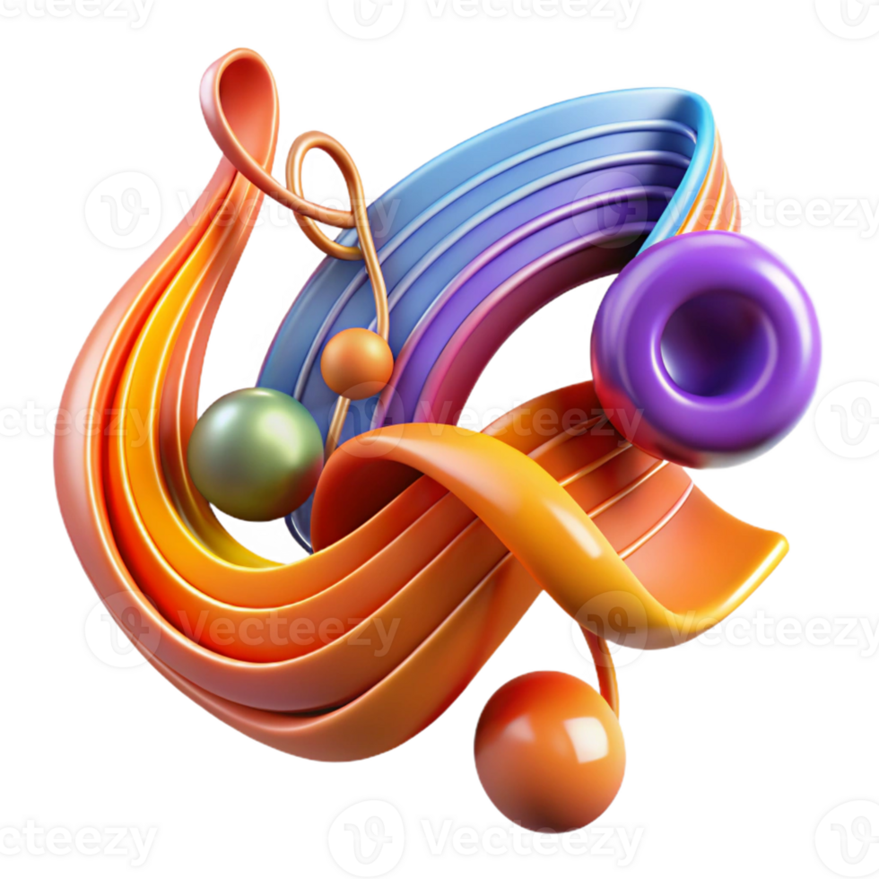 wonderful creative An abstract representation of music, using flowing, melodic lines and vibrant colors, with a rhythmic, harmonious motion and a classical style genuine png
