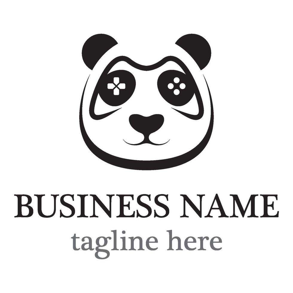 Panda with gaming logo design vector