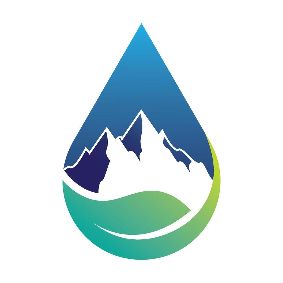 Mountain and drop logo template icon design vector