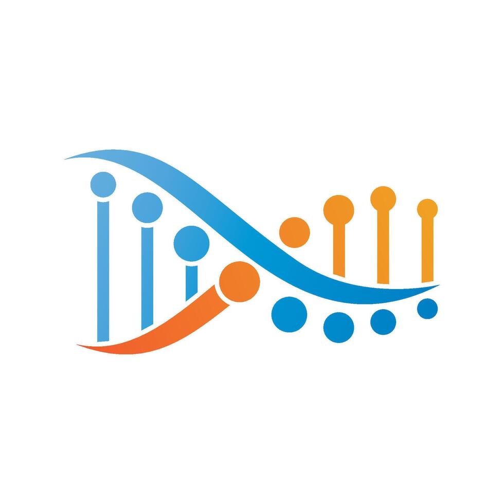 DNA tech logo template vector
