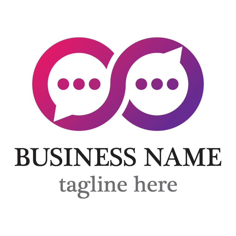 Infinity with chat logo design vector