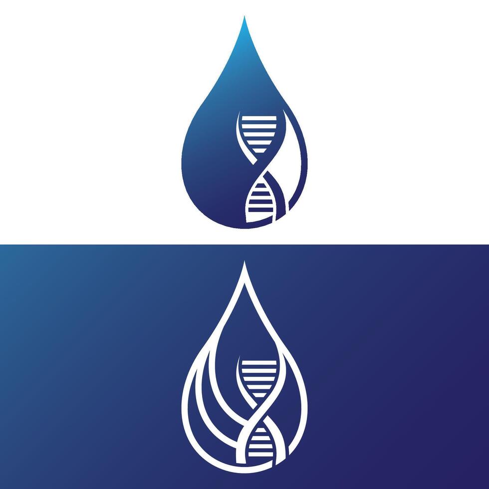 Water Drop And DNA Helix Logo Design vector