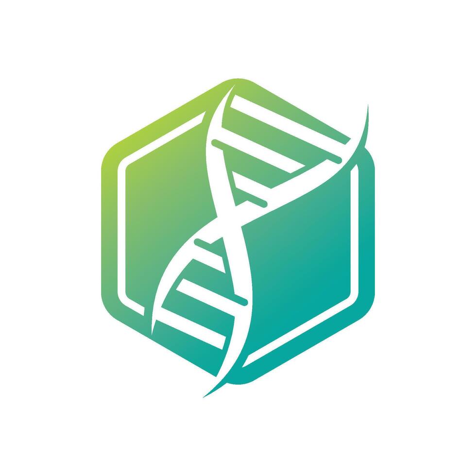 DNA helix hexagon concept vector