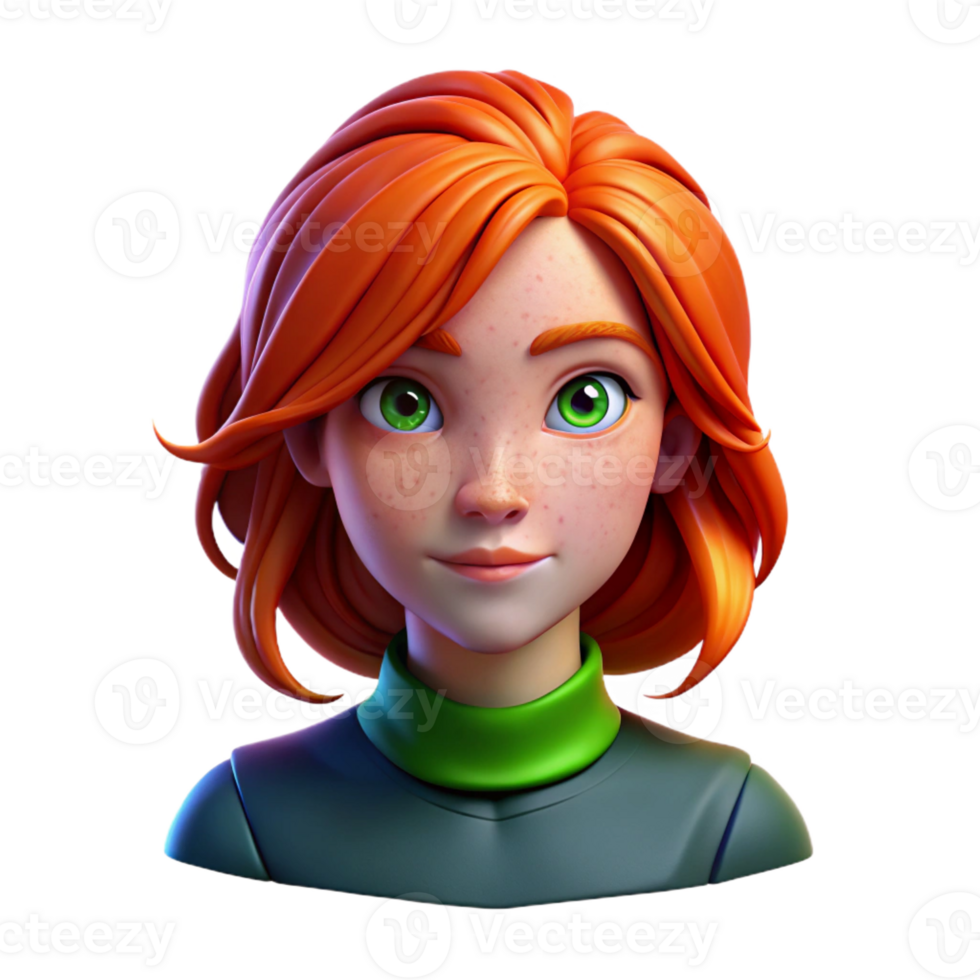 impressive minimalist Portrait of a young woman with fiery red hair, freckles, and piercing green eyes, lit by a soft Rembrandt light, painted in the style of John Singer Sargent authentic png