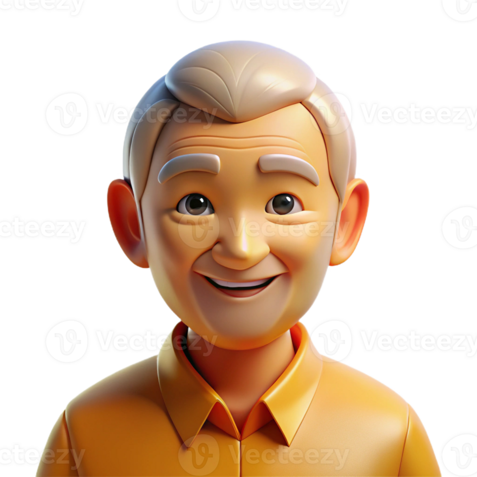 serene contemporary Portrait of an elderly man with wise eyes and a peaceful expression, lit by a golden, nostalgic light, in a reflective, retrospective style exclusive png