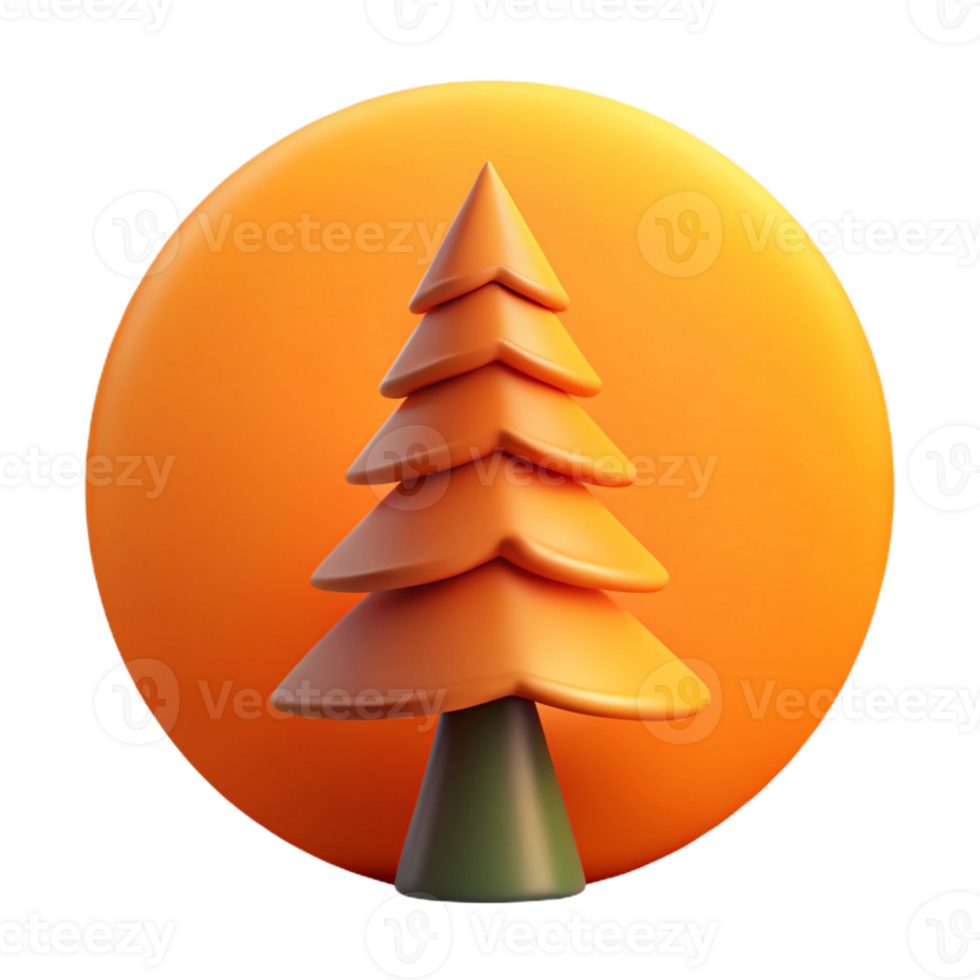 elegant modern A lone pine tree silhouetted against a fiery orange sunset, minimalist style high quality png
