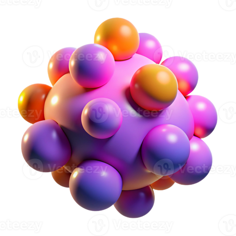 spectaculaire moderne une champ de flottant, amorphe blobs dans vibrant, contrastant couleurs, illuminé par une brillant, espiègle lumière, dans une pop art style 4k png