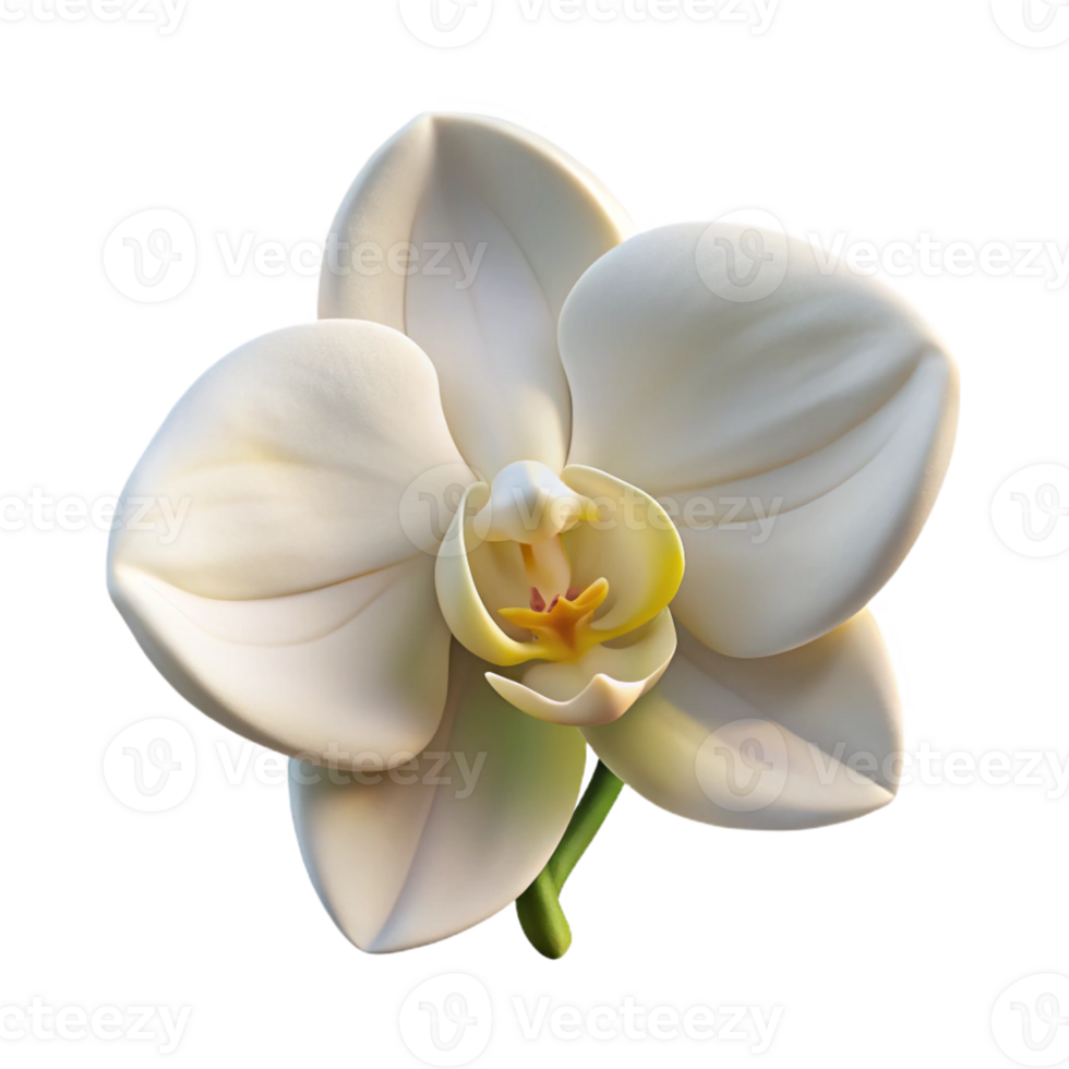 extraordinary classic A single, perfect white orchid, soft studio lighting, botanical illustration style authentic png