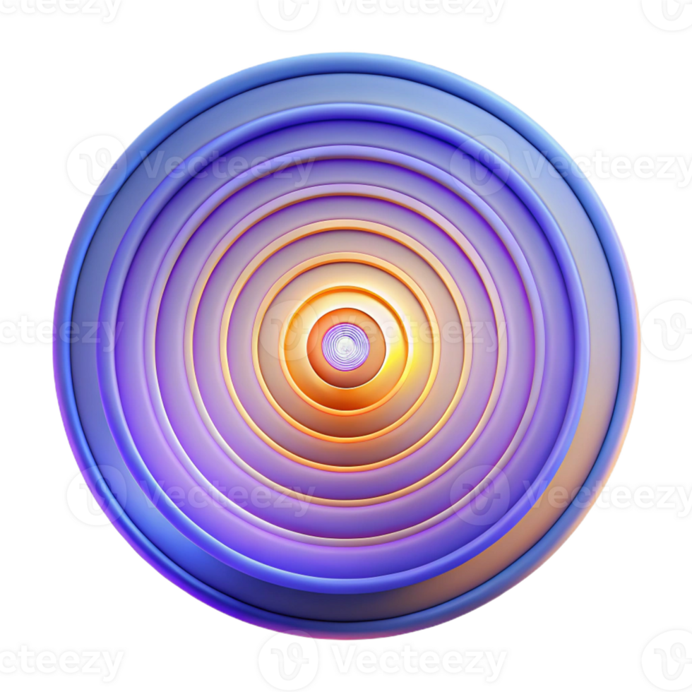 wonderful minimalist A series of concentric circles radiating outwards, illuminated by a pulsating, hypnotic light, in a psychedelic style original png