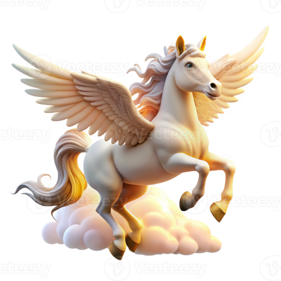 stunning rustic A graceful pegasus, its white wings spread wide, soaring through a cloudy sky, illuminated by the warm glow of sunrise. Baroque style genuine png
