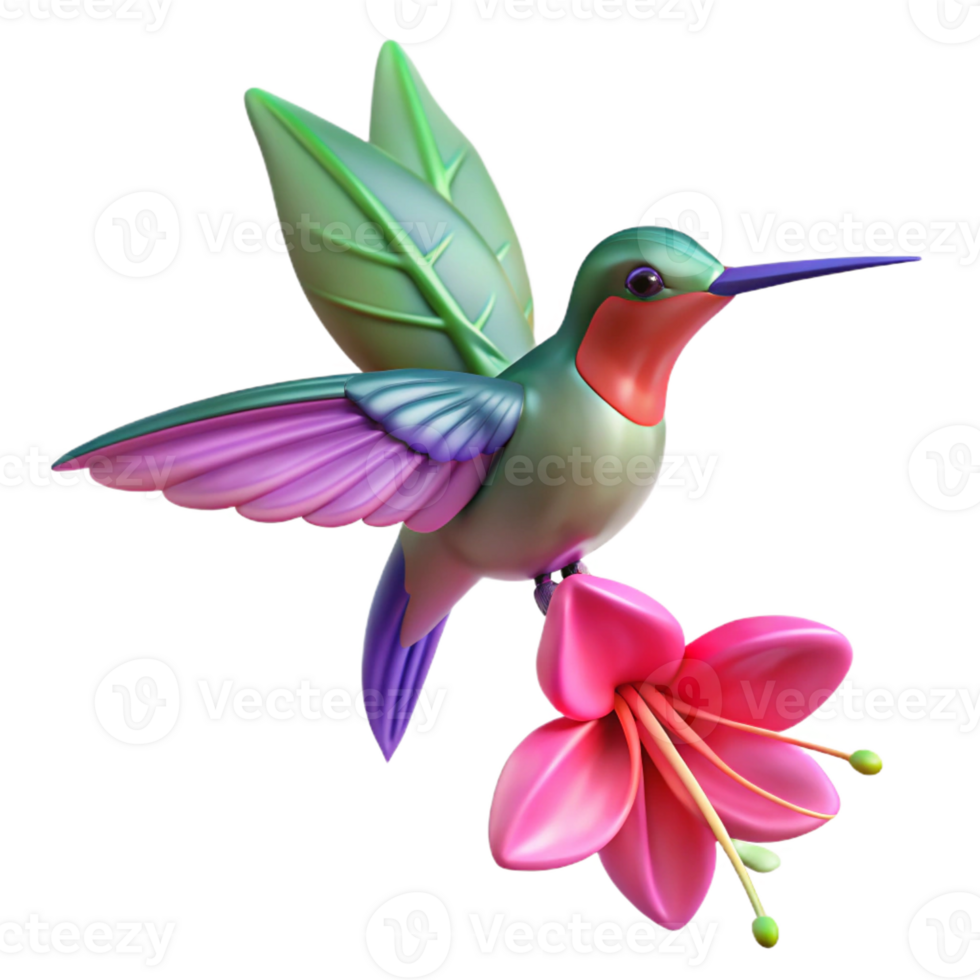 magnificent rustic A tiny hummingbird hovering near a vibrant fuchsia flower, delicate watercolor painting, soft natural light original png