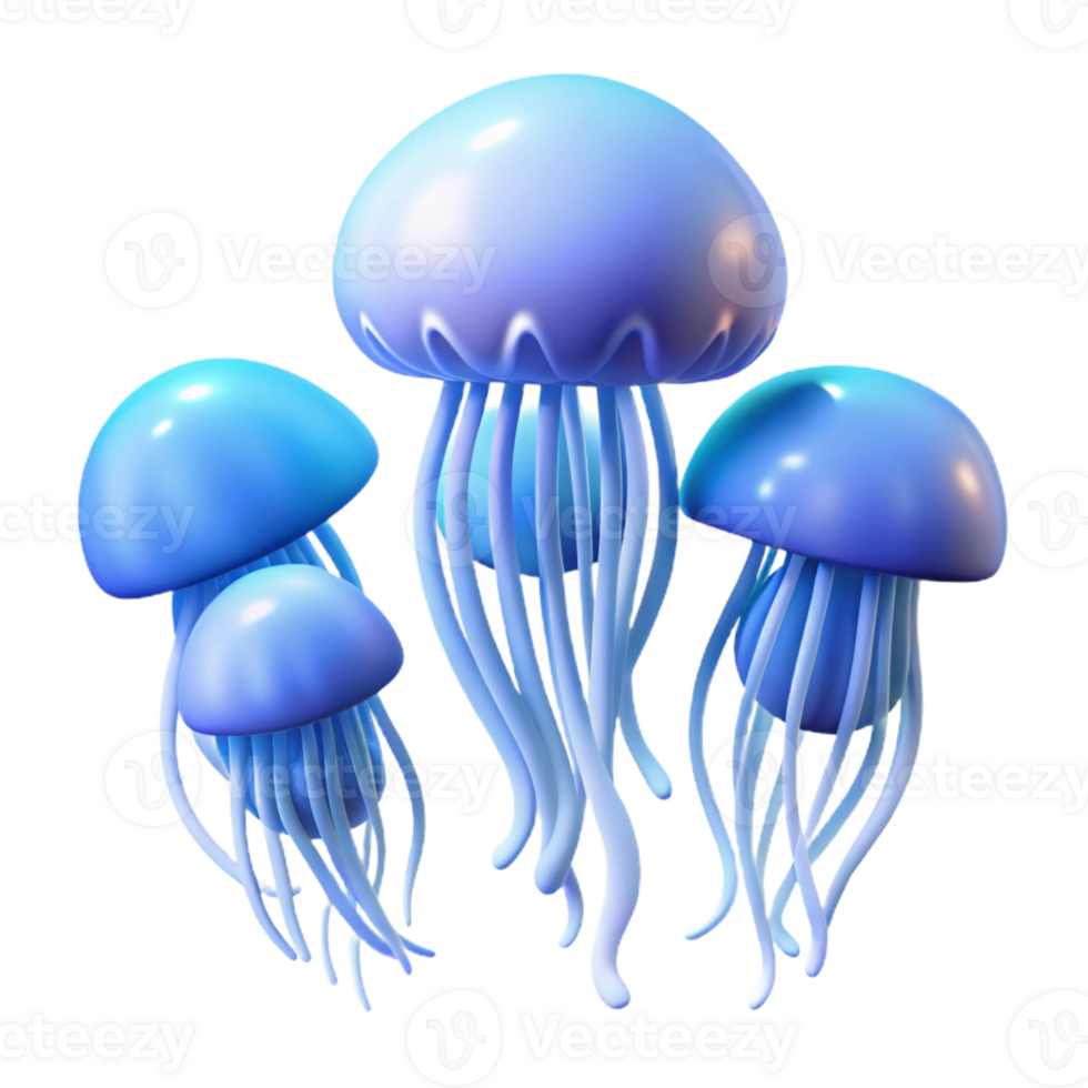 elegant rustic A school of jellyfish gracefully drifting through the ocean, ethereal underwater photography, cool blue light high quality png