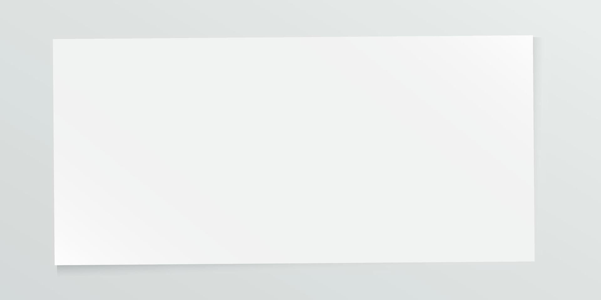 Blank white rectangular paper on light green background graphic illustration. vector