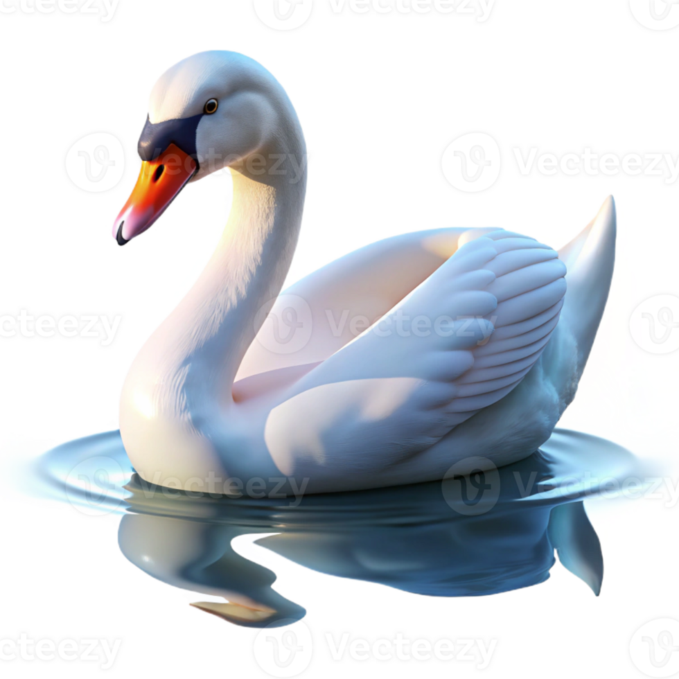 wonderful rustic A graceful swan gliding across a calm lake, serene nature photography, soft morning light original png