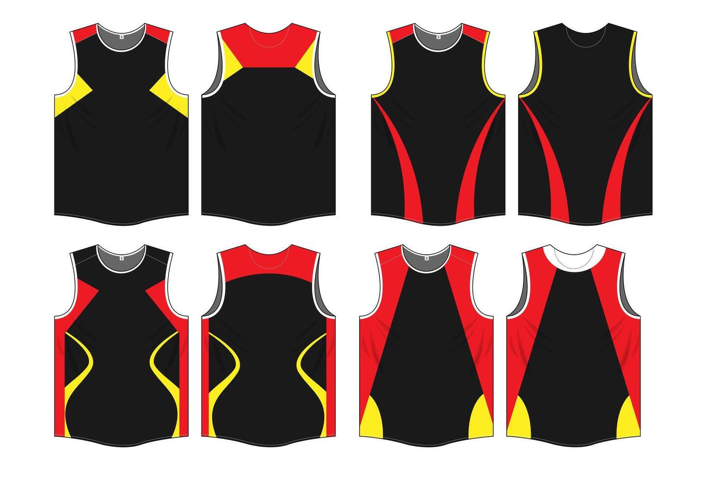 Black and red color combination of running jersey template vector