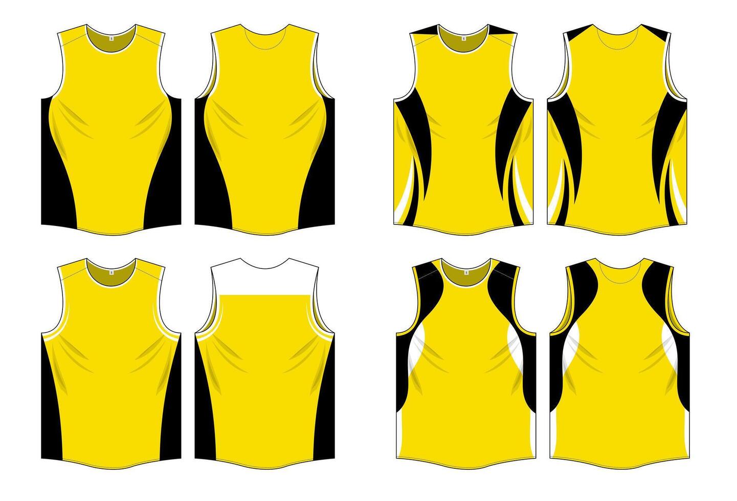 Yellow color combination of running uniform jersey design template vector