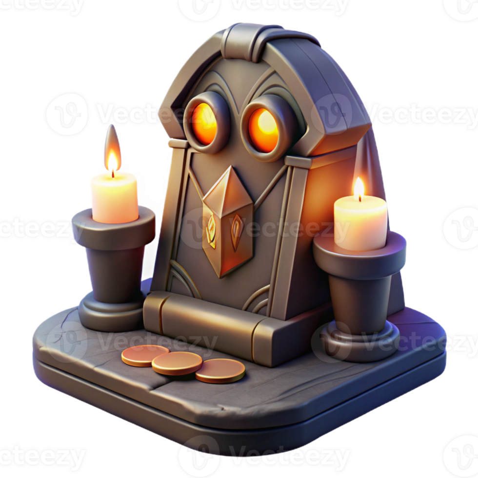 magnificent rustic A wise oracle with glowing eyes, consulting ancient runes carved into a stone tablet, illuminated by candlelight, in a mysterious, gothic style detailed png