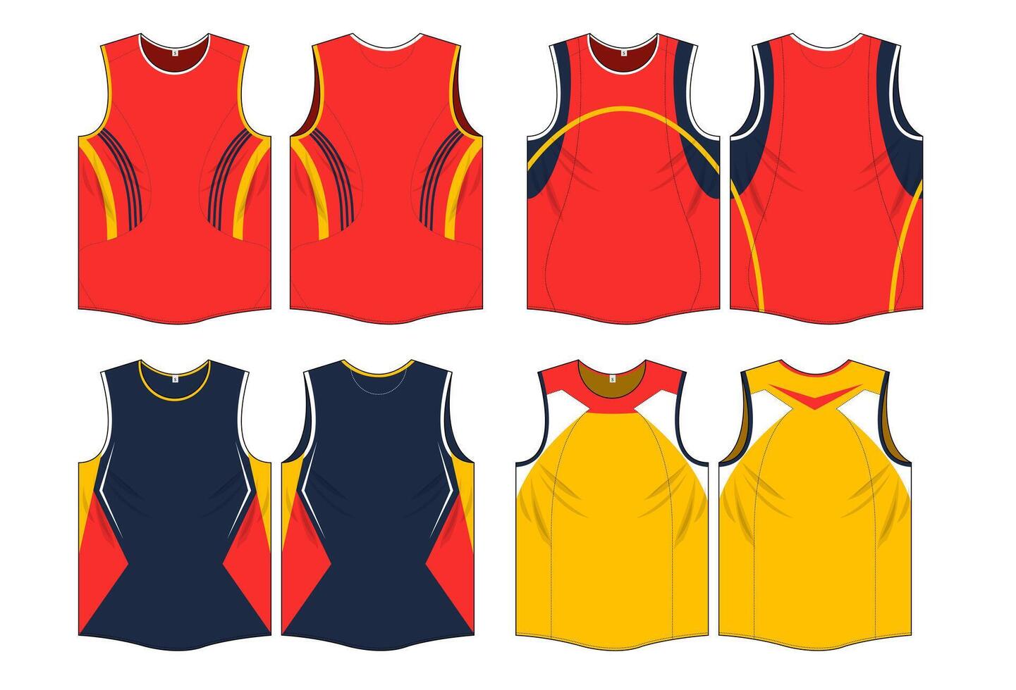 Colorful design variations of running uniform jersey vector