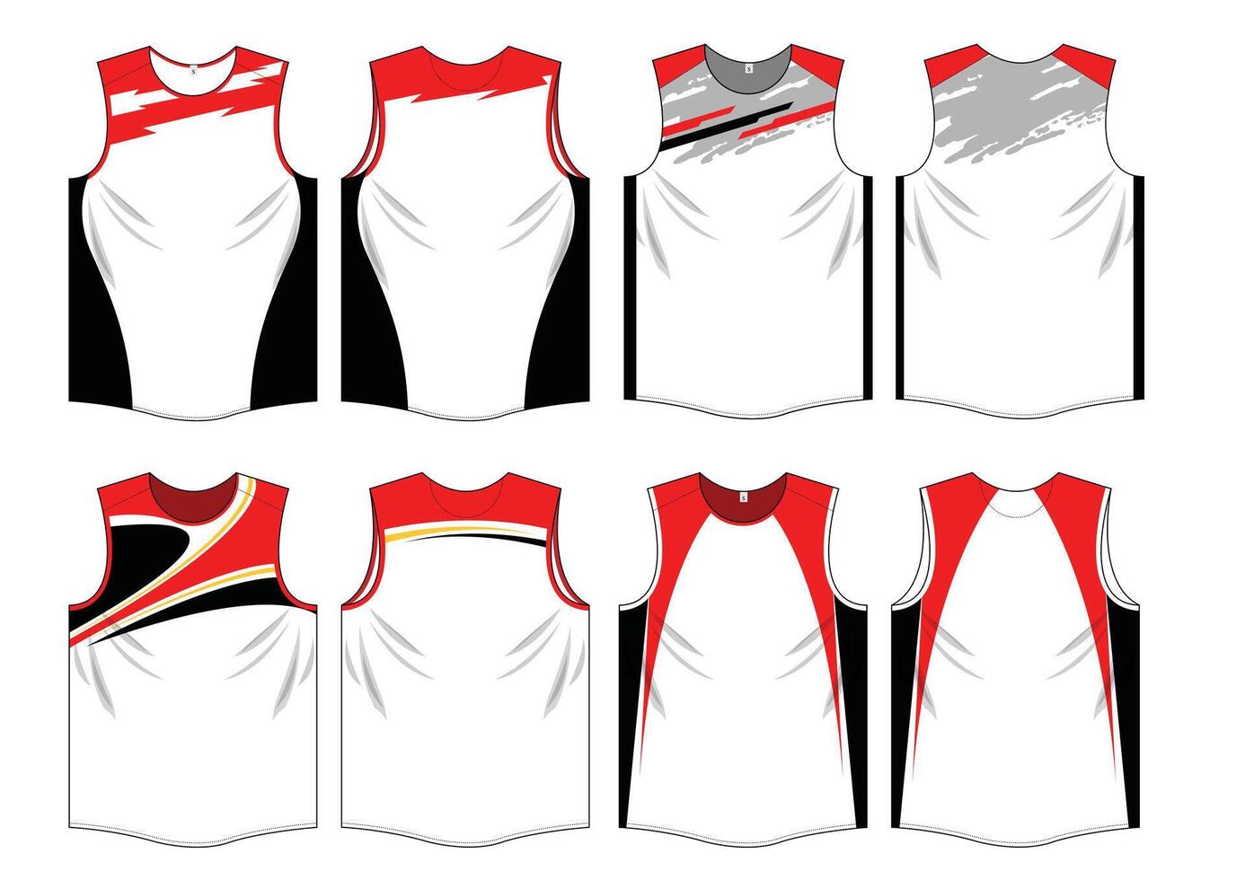 Design template of running uniform apparel front and back vector
