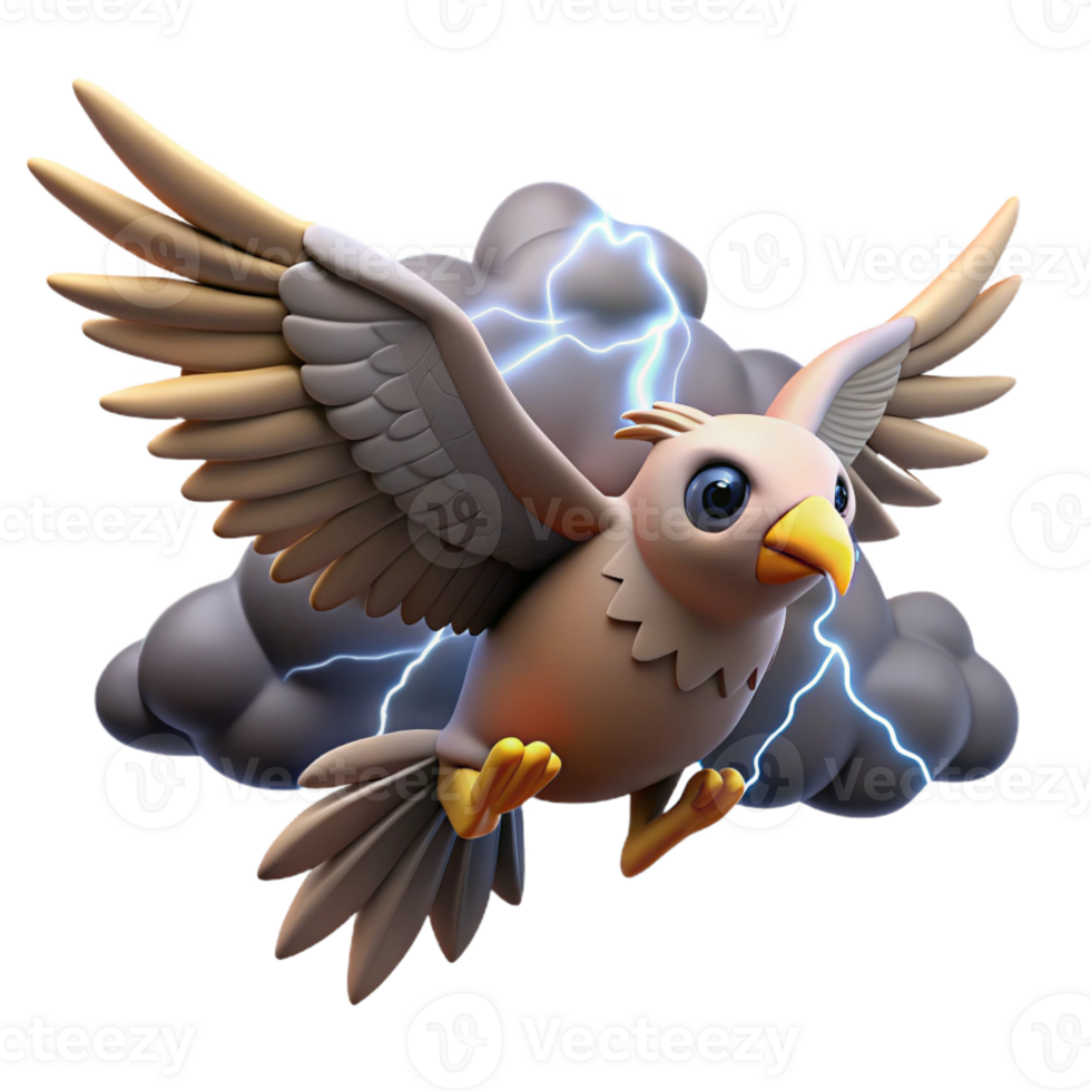 extraordinary abstract A lone, majestic Thunderbird soaring through a stormy sky, crackling with electricity, in a Native American inspired style detailed png