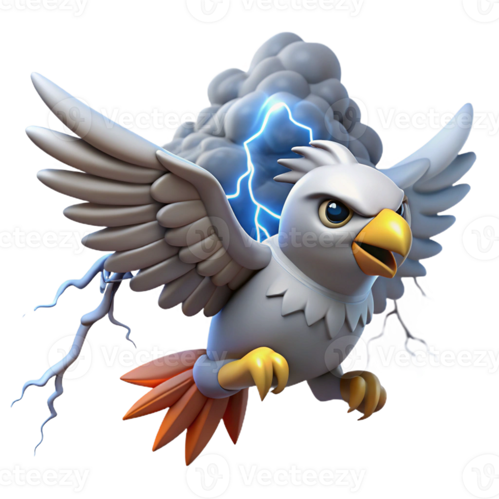 magnificent modern A lone, majestic Thunderbird soaring through a stormy sky, crackling with electricity, in a Native American inspired style exclusive png