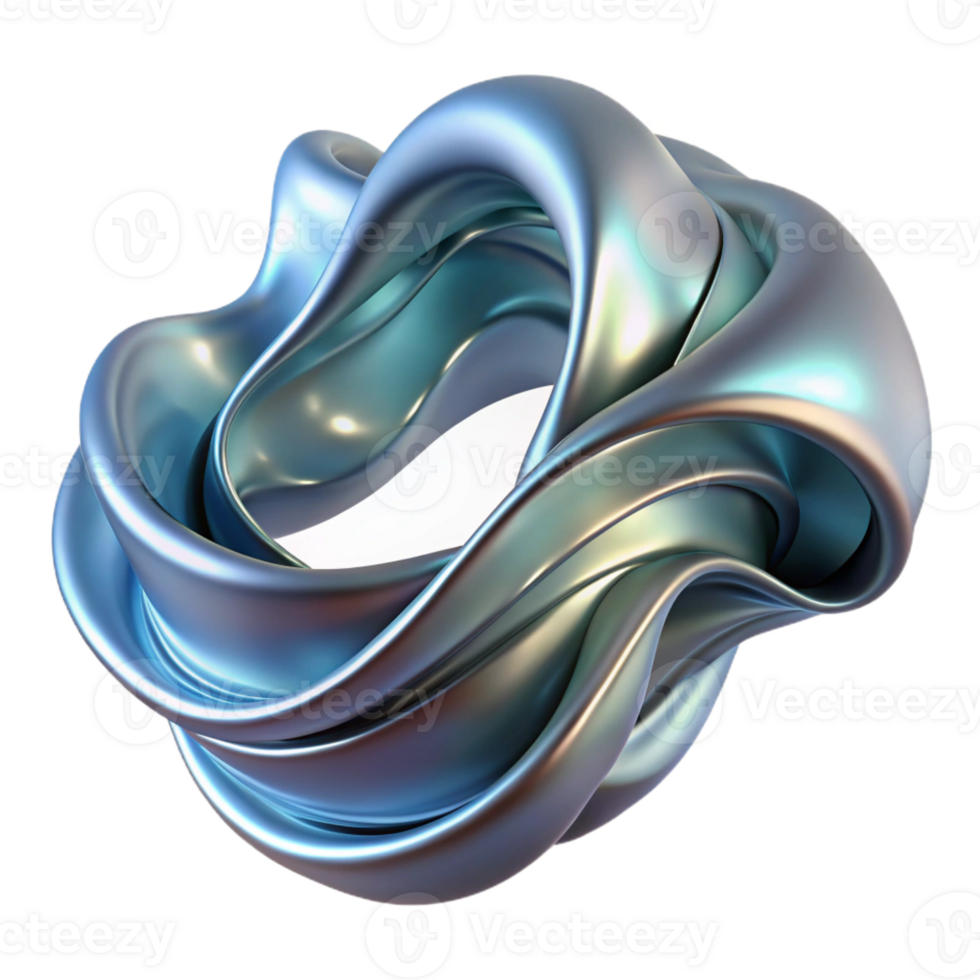 dramatic modern A flowing, ribbon-like form made of liquid mercury, reflecting the surrounding environment in a distorted manner, illuminated by a cool, metallic light, in a Futurist style detailed png