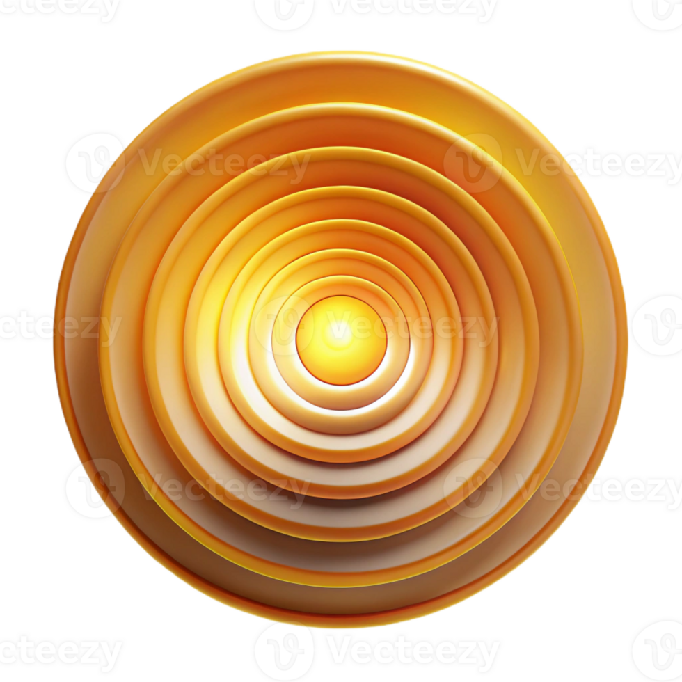 vibrant minimalist A series of concentric circles radiating outwards, creating a sense of motion and energy, illuminated by a bright, central light source, in an Op Art style high quality png