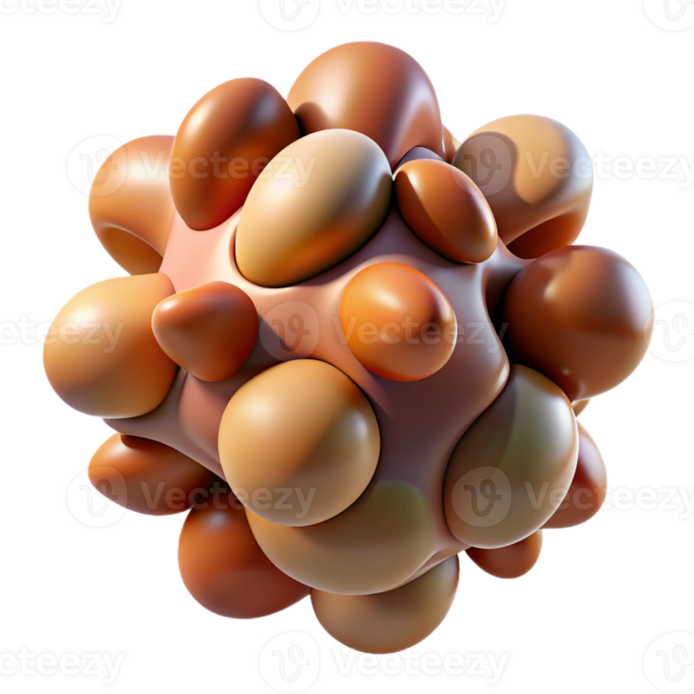 vibrant rustic A cluster of amorphous, biomorphic shapes in earthy tones, illuminated by a warm, natural light, in an Organic Abstract style professional png