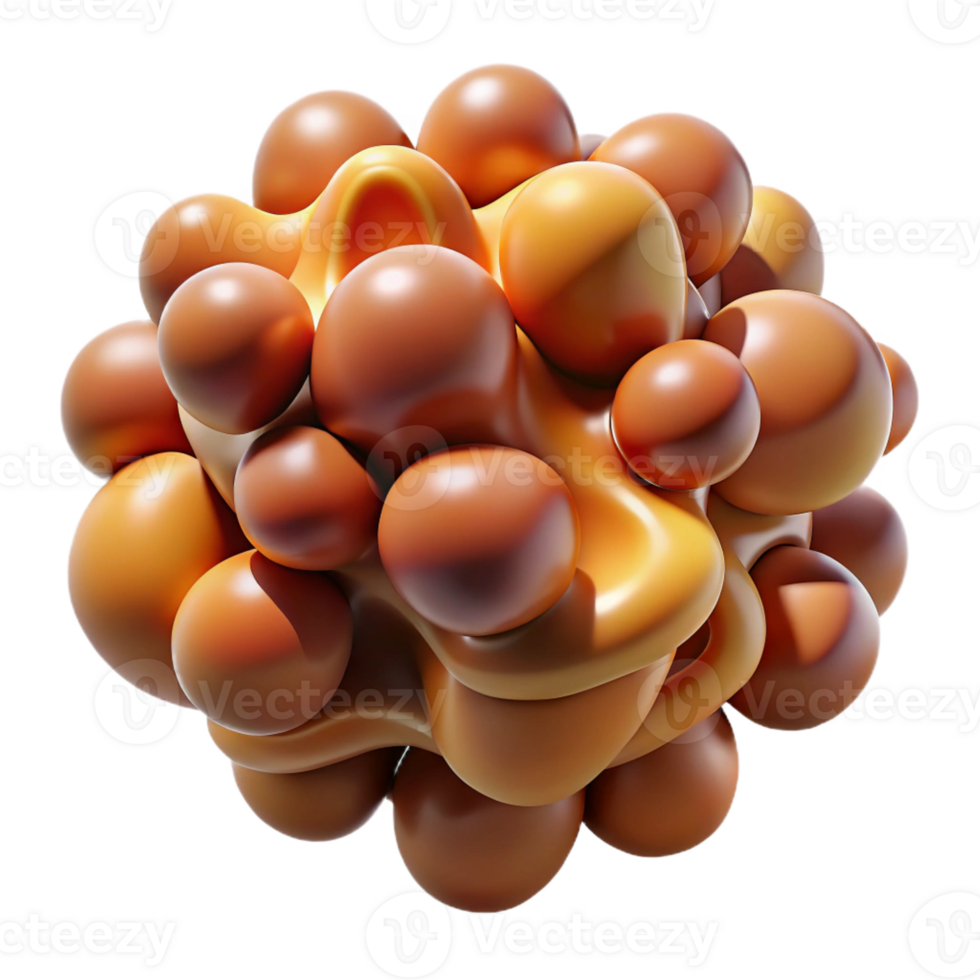 elegant classic A cluster of amorphous, biomorphic shapes in earthy tones, illuminated by a warm, natural light, in an Organic Abstract style professional png