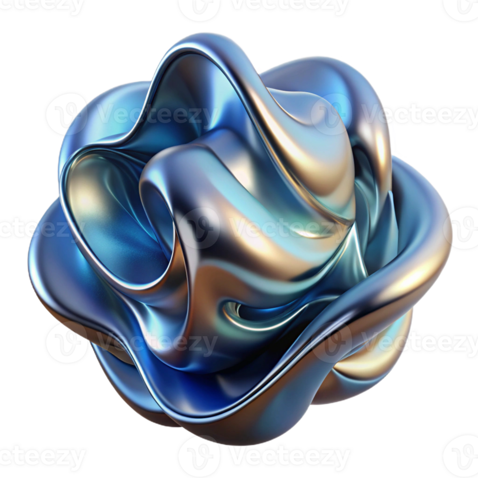 wonderful creative A flowing, liquid metal form morphing and transforming in real-time, illuminated by a dynamic, shifting light, in a Generative Art style high quality png