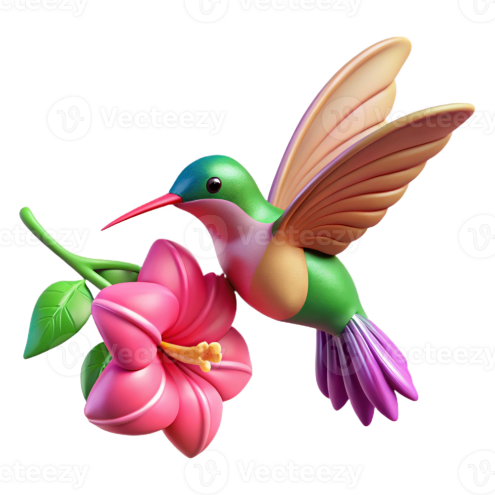 impressive minimalist A tiny hummingbird sipping nectar from a vibrant fuchsia flower, close-up, macro photography, soft diffused lighting detailed png