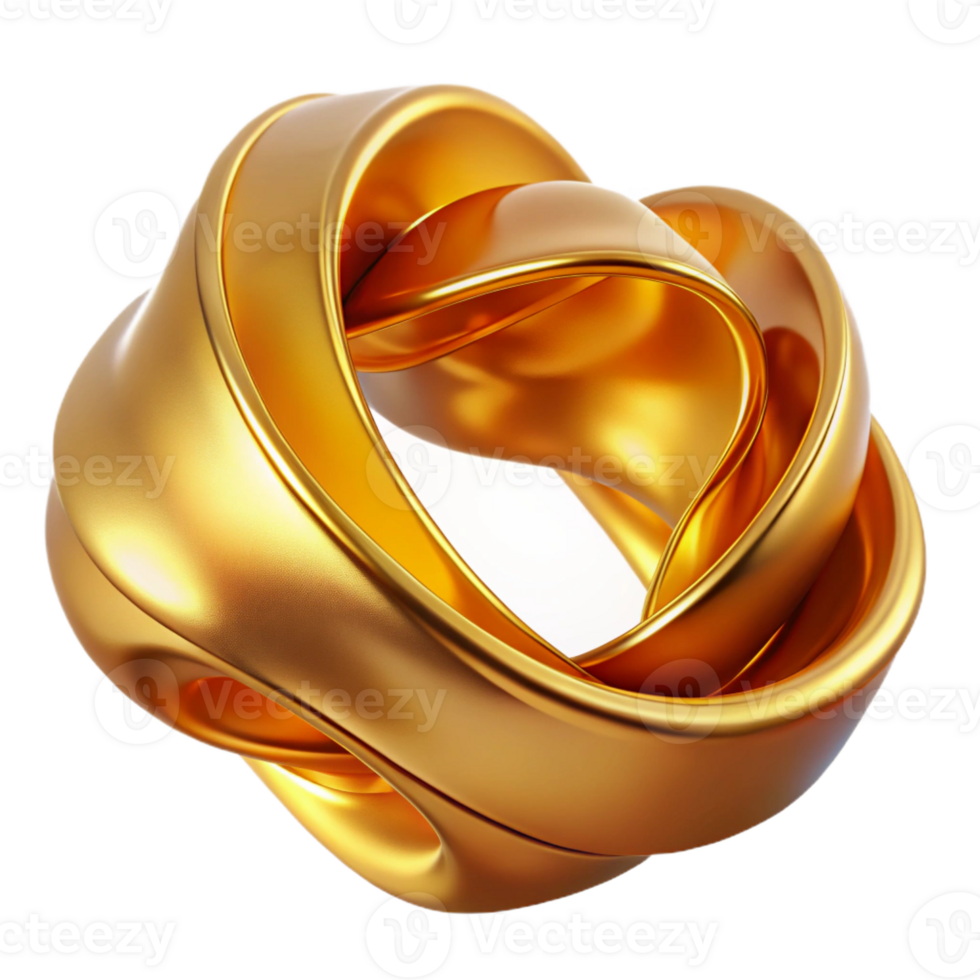 dramatic contemporary A flowing, ribbon-like form made of liquid gold, reflecting the surrounding environment in a distorted manner, illuminated by a warm, golden light, in an Art Deco style premium png