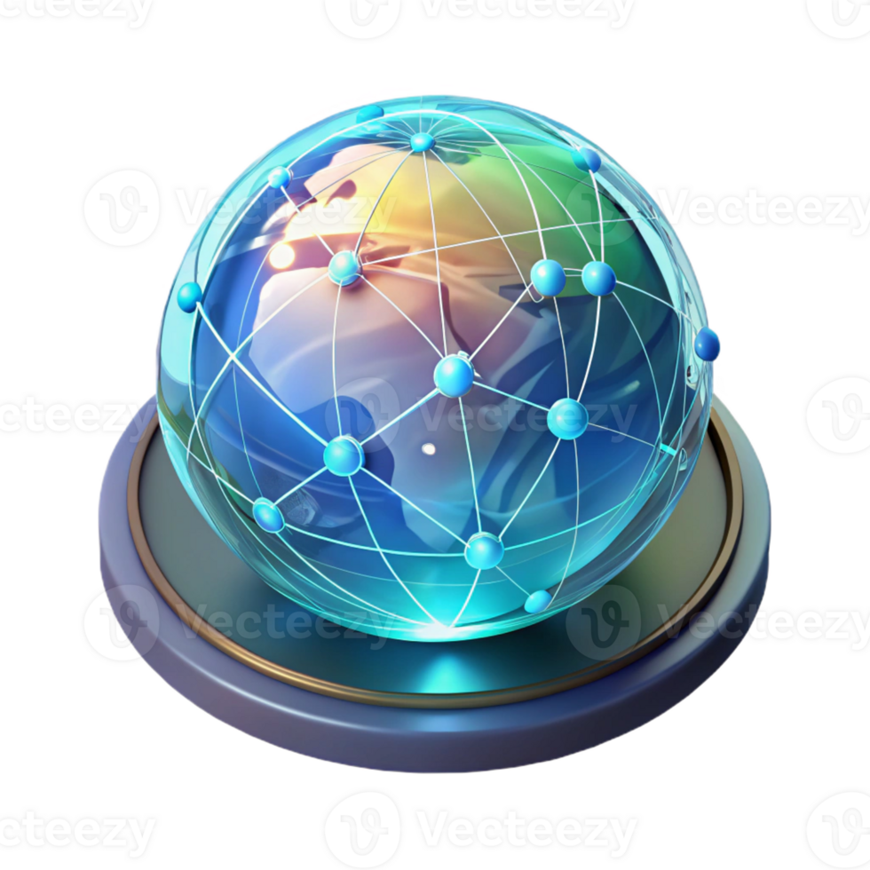 magnificent contemporary A holographic projection of a world map, displaying real-time data streams, illuminated by a dynamic, shifting light, in a data visualization style high quality png