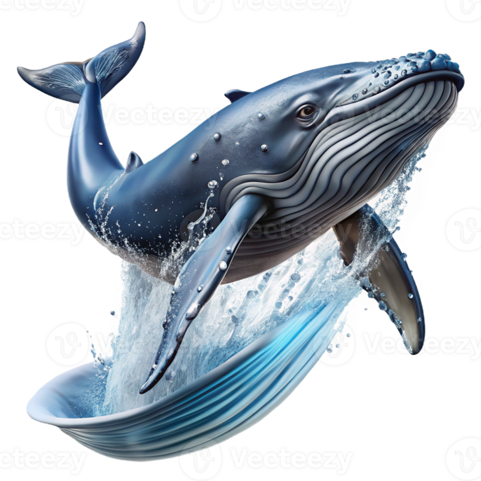 magnificent rustic A majestic humpback whale breaching the surface of the ocean. Dramatic splash effect, natural lighting. Digital painting style exclusive png