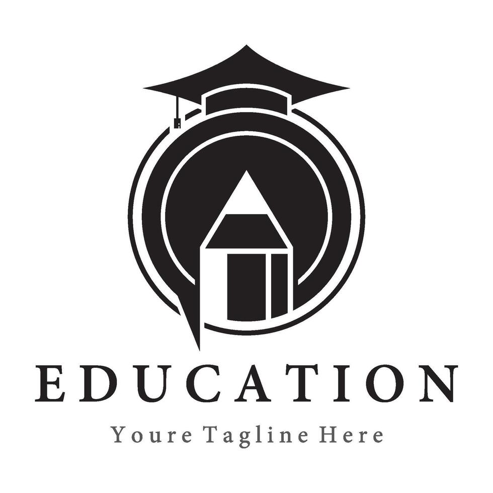 Education pencil and graduation cap vector
