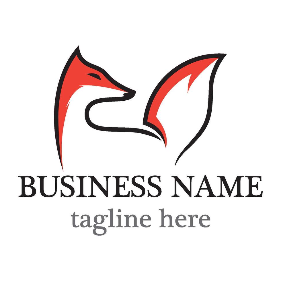 Fox line logo design vector