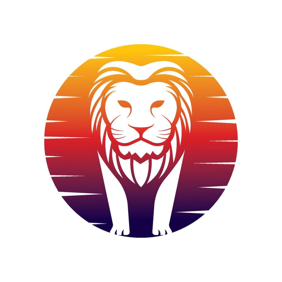 Lion with gradient color vector