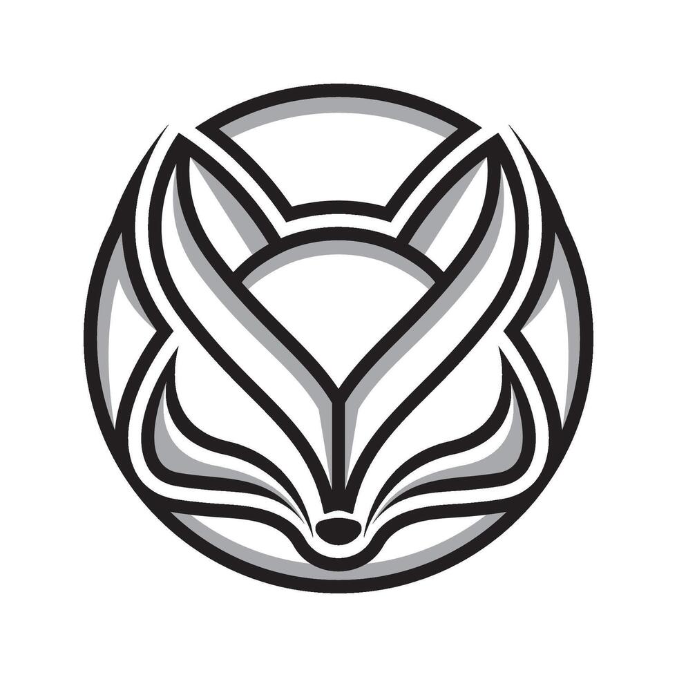 Modern fox head line logo design vector