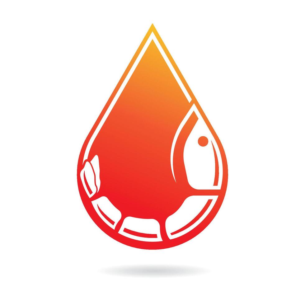Stylized drop with shrimp illustration vector
