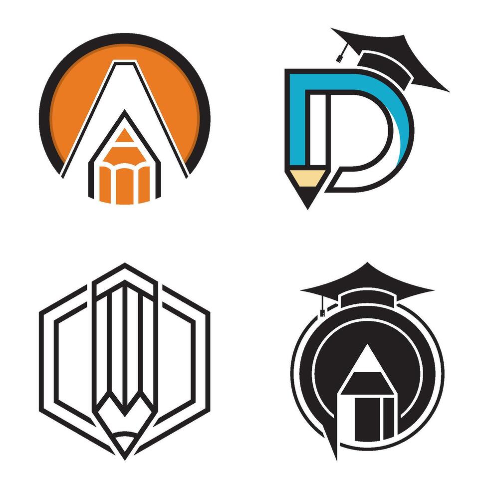 Education logo template icon set vector