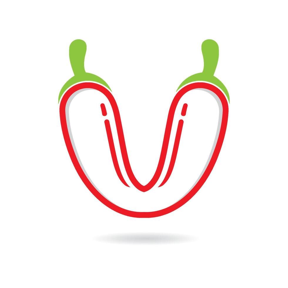 Chili Pepper Shaped Letter V vector