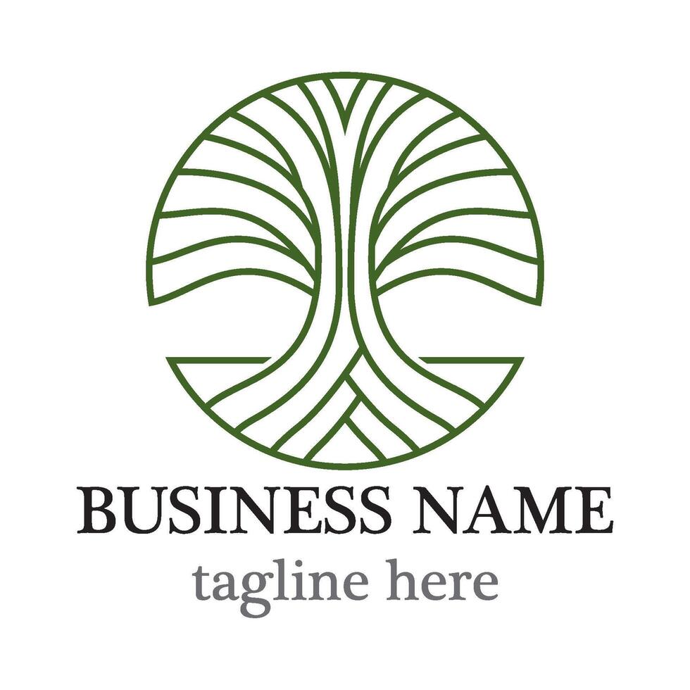 Circular tree logo design vector