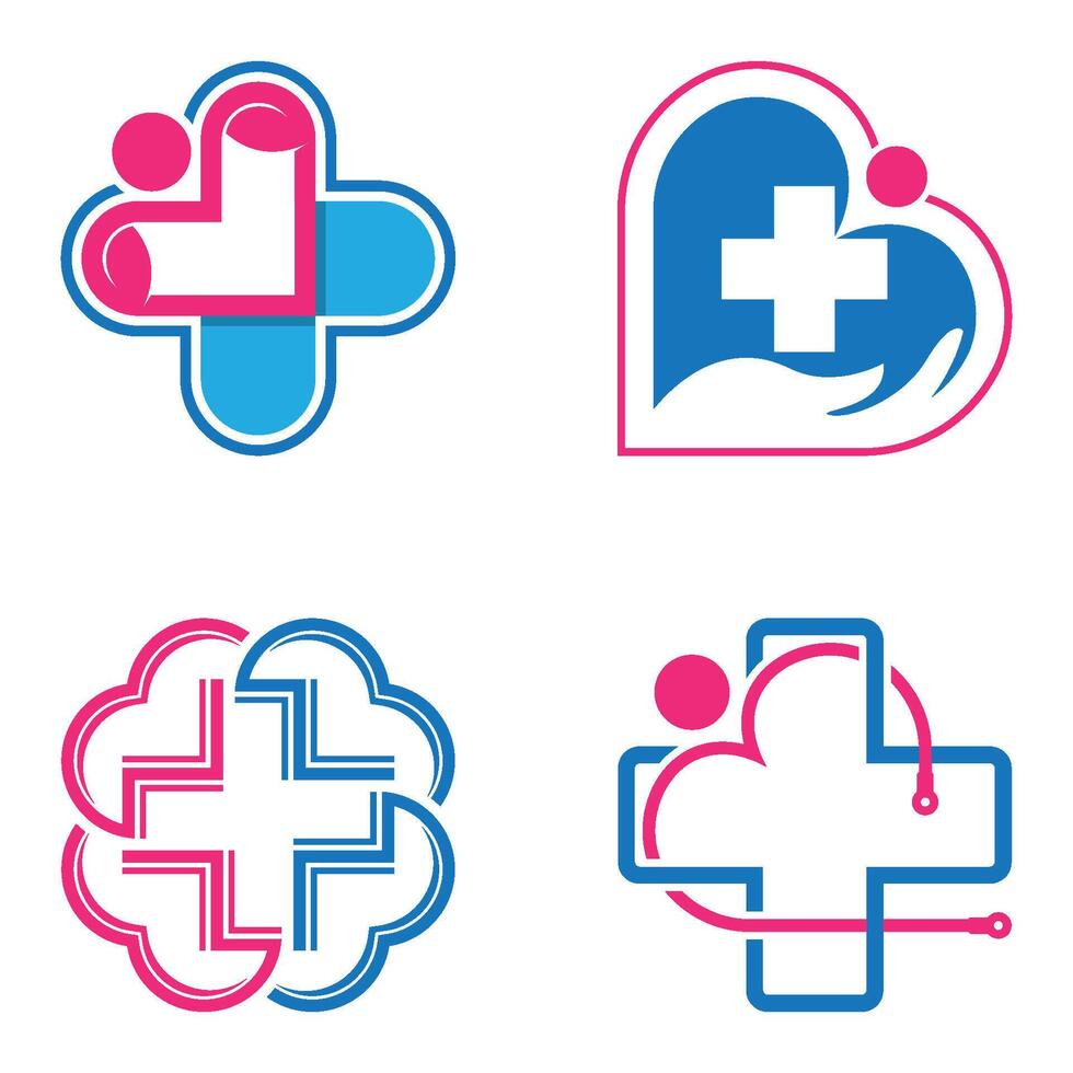 Heart medical icon set vector