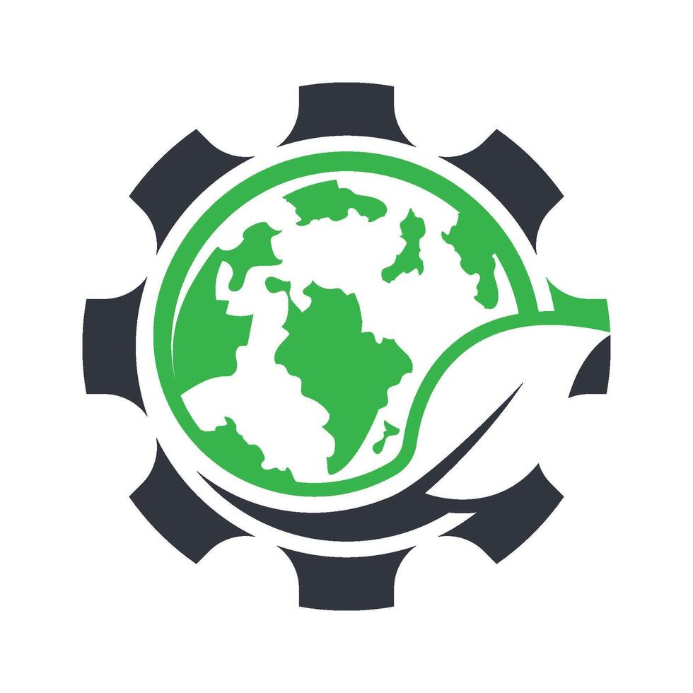 Eco-friendly Gear and Globe vector