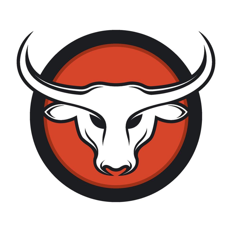 Modern bull head logo design vector