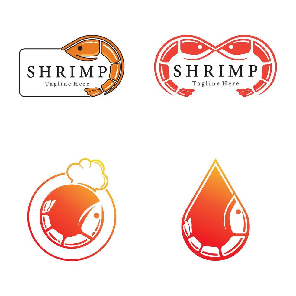 Shrimp logo design vector
