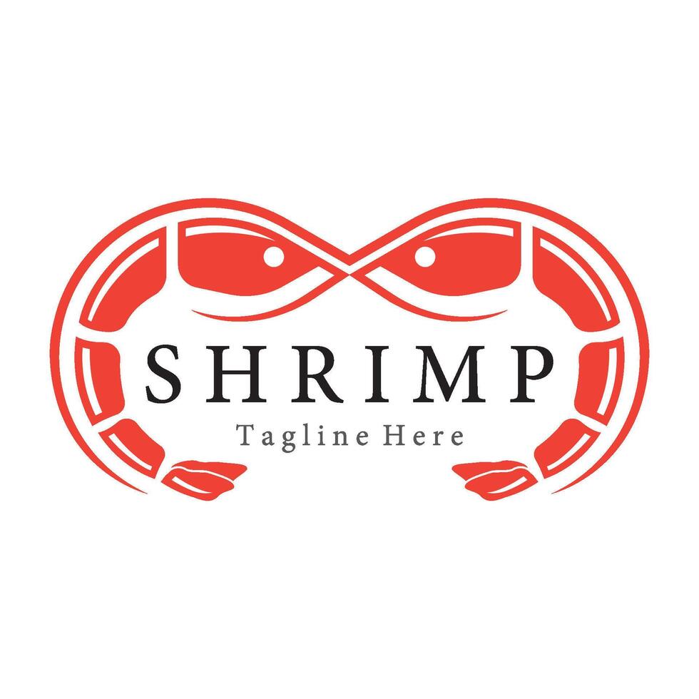 Two shrimp logo design vector