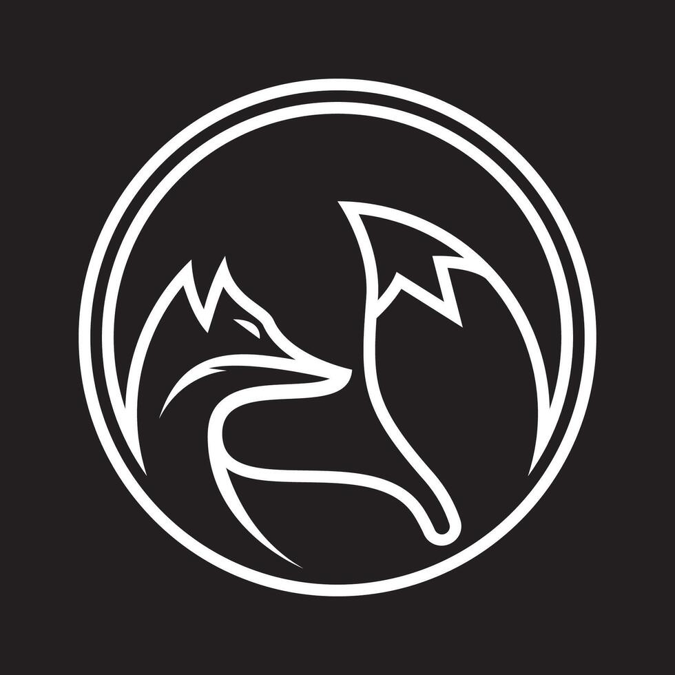 Fox line logo template vector