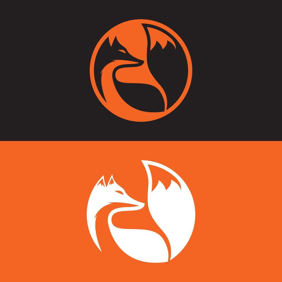 Fox logo template design vector