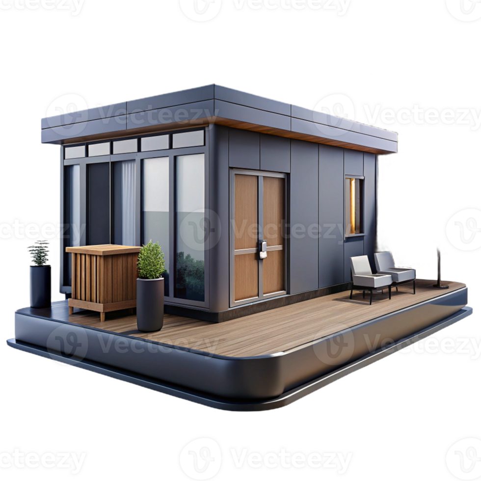 beautiful classic Prefabricated modular home, sleek design, minimalist interior, urban setting, 8k, high detail, genuine png
